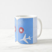 Mug Billet de voyage de l'avion personnalisé (Devant droit)