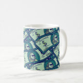 Mug Billets de dollar : motif d'argent continu (Devant droit)