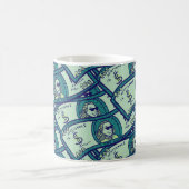 Mug Billets de dollar : motif d'argent continu (Centre)