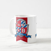 Mug Billy nom signifiant lettre B oiseau rouge bouclie (Devant gauche)