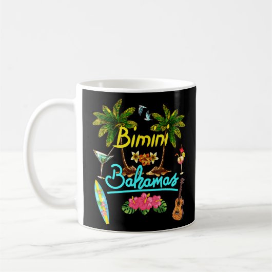 Mug Bimini Bahamas Beach Summer Palm Surf Sun Set Palm (Gauche)