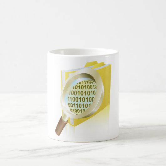 Mug Binary Data Magnification de verre Recherche de fi (Centre)