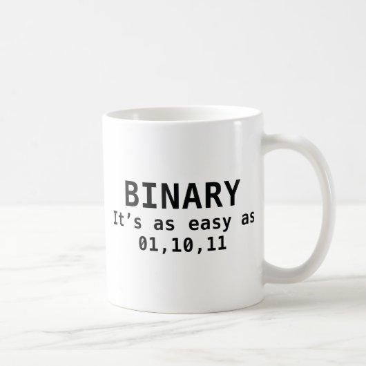 Mug Binary It's As Easy As 01,10,11 (Droite)
