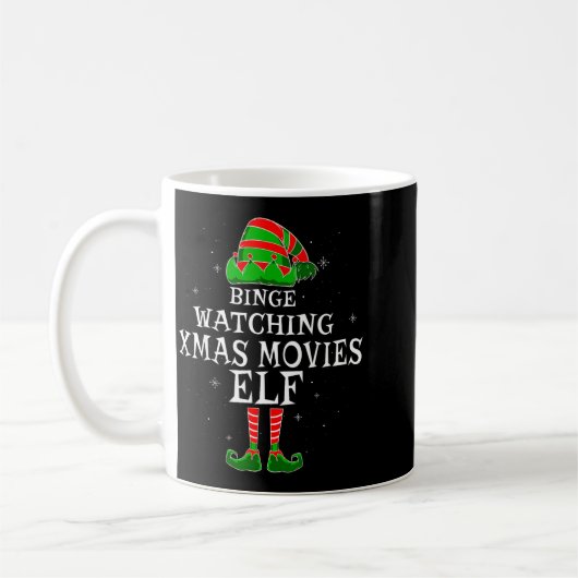 Mug Binge Watching Xmas Movies Elf Matching Family Chr (Gauche)