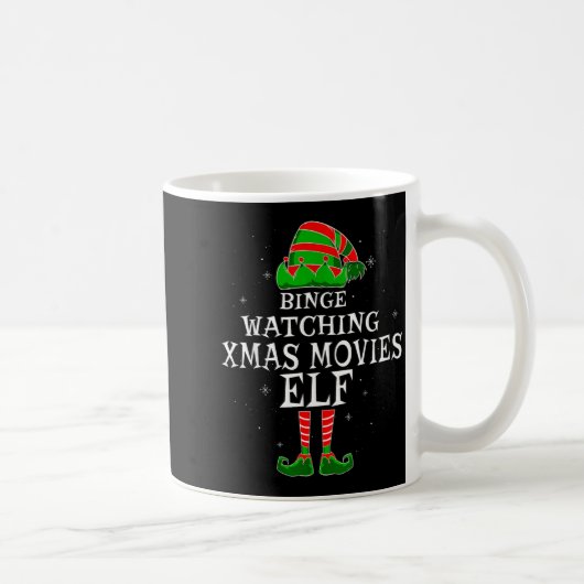 Mug Binge Watching Xmas Movies Elf Matching Family Chr (Droite)