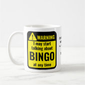 Mug Bingo Funny Personalized Warning (Gauche)