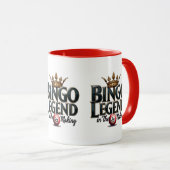 Mug Bingo Légende couronnée dans la typographie rétro  (Devant droit)