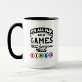 Mug Bingo Word art ajouter monogramme (Gauche)