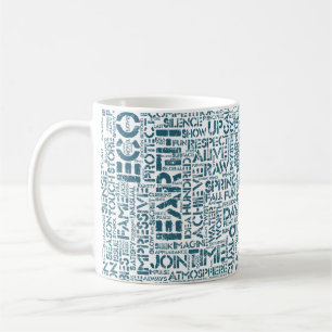 Mug Bio Nuage de Mots Texte Motif Biodiversité