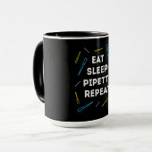 Mug Biologie amusante Manger Pipette de sommeil Répéte (Devant gauche)