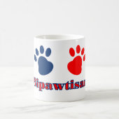 Mug Bipawtisan Drôle Chien pattes dans le bleu rouge p (Centre)