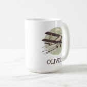 Mug Biplane Vintage personnalisé (Devant droit)
