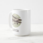Mug Biplane Vintage personnalisé (Devant gauche)
