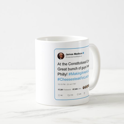 Mug Bips Covfefe constitutionnel de James Madison (Devant droit)