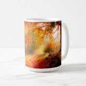 Mug Birches Arbres Automne Orange Feuille Paysage (Devant droit)