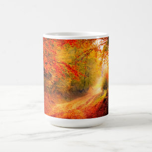 Mug Birches Arbres Automne Orange Feuille Paysage