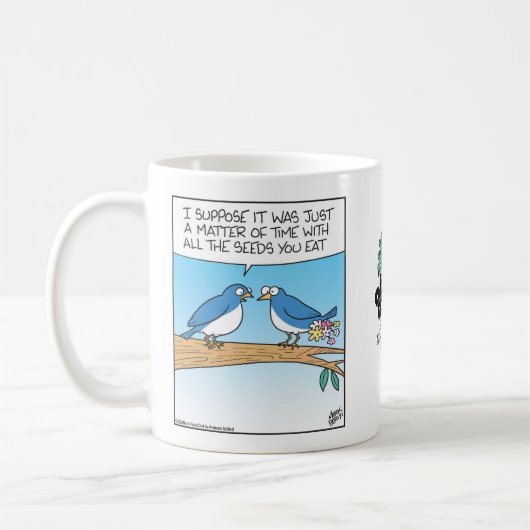 Mug Bird pooping flowers (Gauche)