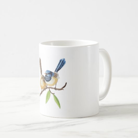 Mug Bird  throw pillows imitating embroidery effects (Devant droit)