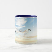 Mug Birds in flight over the ocean (Centre)