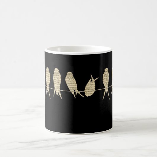 Mug Birds On A Wire Artitic Music Notes (Centre)