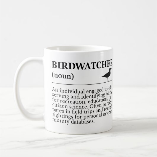 Mug Birdwatcher Definition Observation Identification (Gauche)