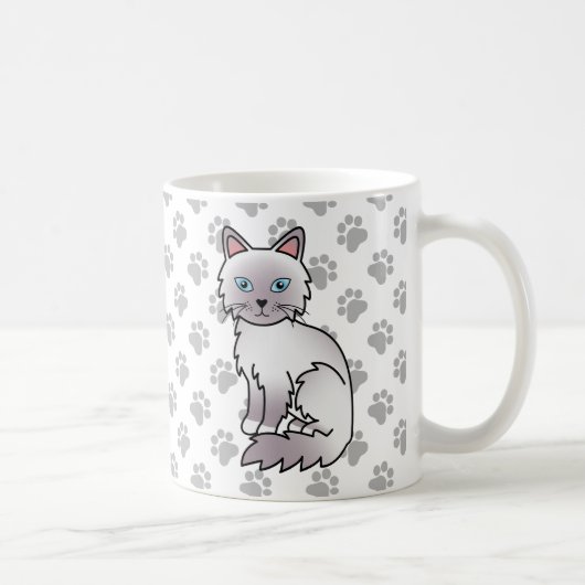 Mug Birman / Ragdoll au point lilas - Chat et pattes m (Droite)