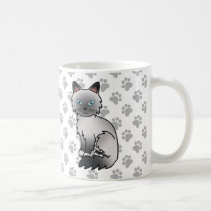 Mug Birman / Ragdoll Point Bleu Chat & Pattes Mignonne