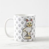 Mug Birman / Ragdoll Point crème Chat & Pattes Mignonn (Gauche)
