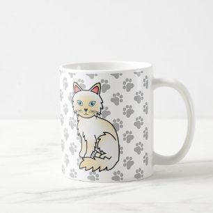 Mug Birman / Ragdoll Point crème Chat & Pattes Mignonn
