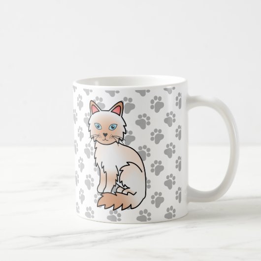 Mug Birman / Ragdoll Point Rouge Chat & Pattes Mignon (Droite)