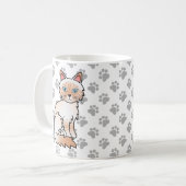 Mug Birman / Ragdoll tigré pointe rouge Chat & Pattes  (Devant gauche)