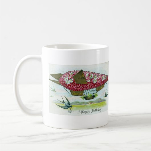 Mug Birthday Blimp and Blue Birds (Gauche)