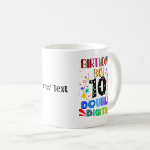 Mug Birthday Boy 10 Double Digits, 10th Birthday (Devant droit)