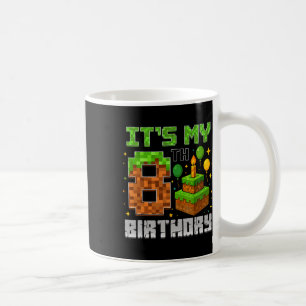 Mug Birthday Boy C'est mon 8e anniversaire Gamer Pixel