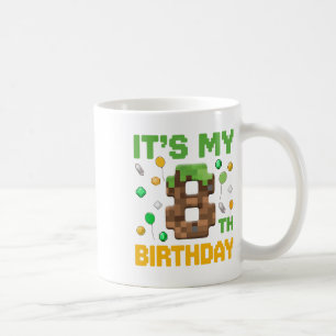 Mug Birthday Boy C'est mon 8e anniversaire Gamer Pixel