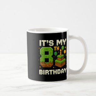 Mug Birthday Boy C'est mon 8e anniversaire Gamer Pixel