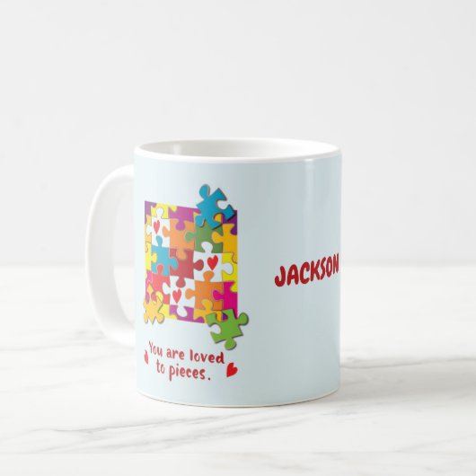Mug Birthday Boy Puzzle Amour aux pièces (Devant gauche)