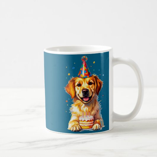Mug Birthday Golden Retriever, Party Dog  (Droite)
