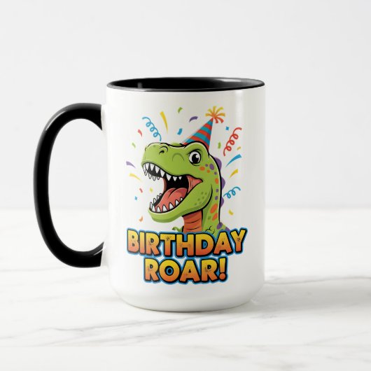 Mug Birthday Roar Cute Dinosaur Birthday Party Design (Gauche)