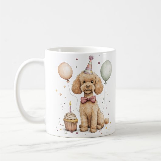 Mug Birthday Standard Poodle Dog (Gauche)