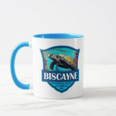 Mug Biscayne National Park Turtle Illustration Retro (Gauche)