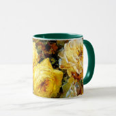 Mug Bischoff - Rose (jaune), peinture d'art, (Devant droit)