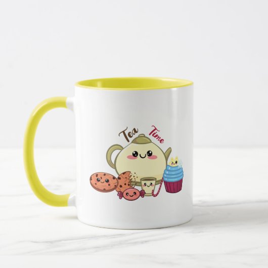 Mug biscuits kawaii et thé mignon (Gauche)