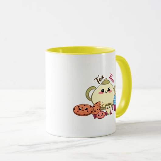 Mug biscuits kawaii et thé mignon (Devant droit)