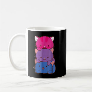 Mug Bisexual Pride Kawaii Kitty Pile de chats Anime L