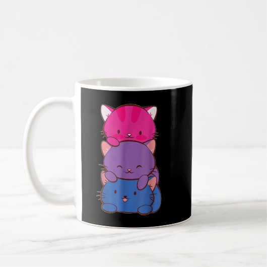 Mug Bisexual Pride Kawaii Kitty Pile de chats Anime L (Gauche)