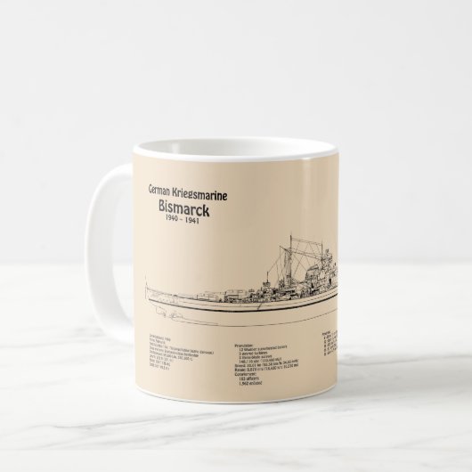 Mug Bismarck - Plan directeur du Bataillon SD (Devant gauche)