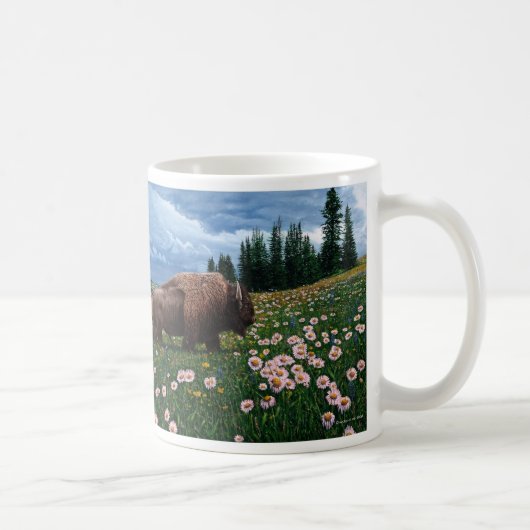 Mug Bison américain - "aucun temps pour des fleurs " (Droite)