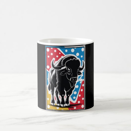 Mug Bison - Buffalo Pop Art Vintage Retro (Centre)