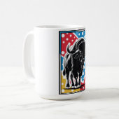 Mug Bison - Buffalo Pop Art Vintage Retro (Devant gauche)